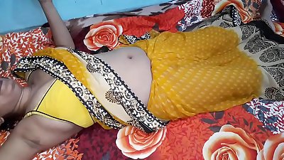 Indian Bhabhi Sex In Yellow Sari Real Fucking